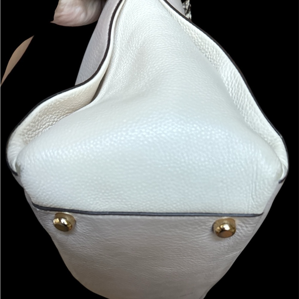 Coach Morgan Color Block Pebble Leather w/exotic embossed trim satchel/crossbody - Picture 9 of 14
